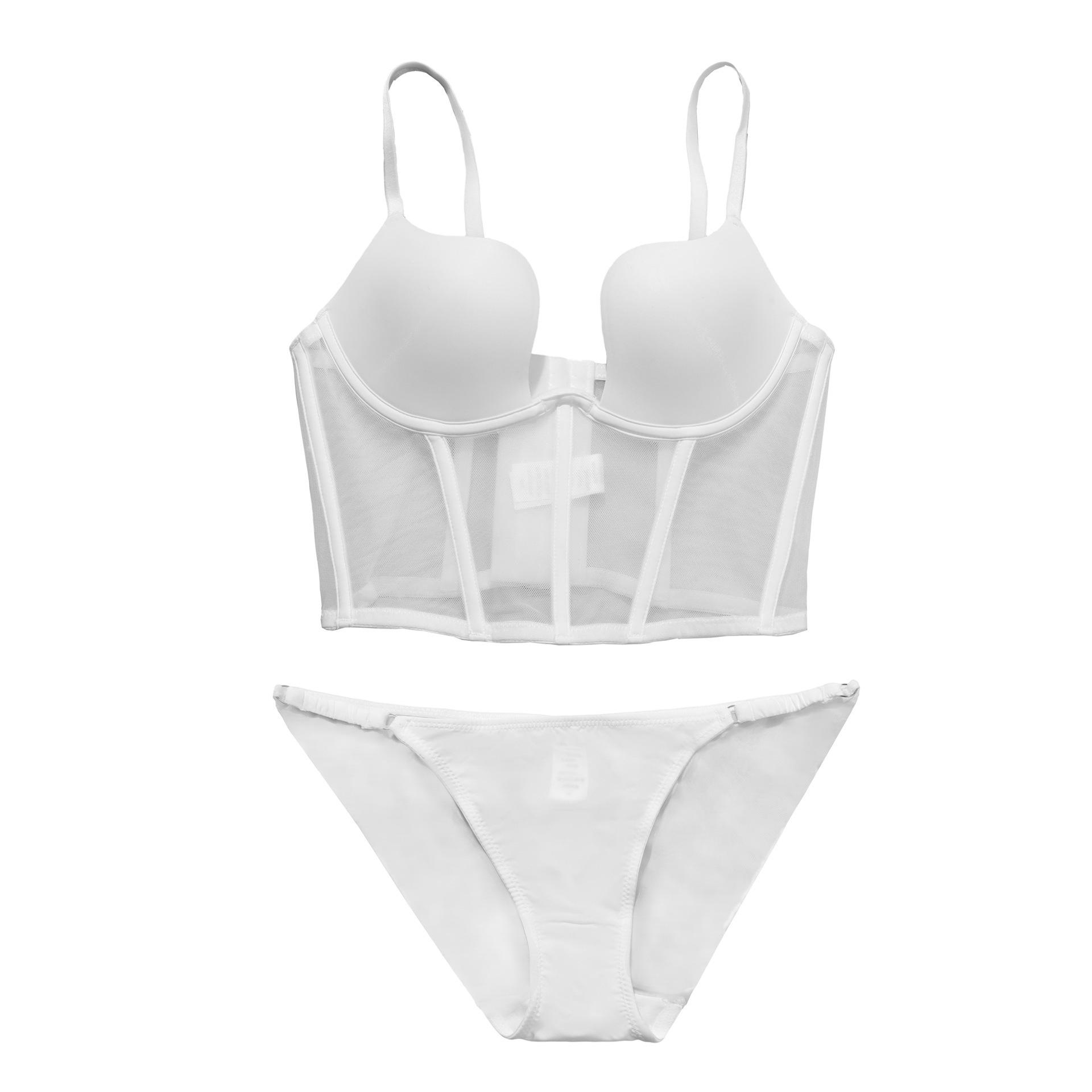 

French fishbone vest type can be worn outside bra cover, thin big breasts show small breasts, anti-sagging sexy underwear women 70B білий