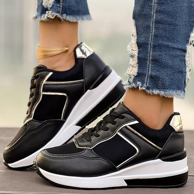 Women's Sports Casual Shoes Fashion Slope Heel Platform Casual Sports Shoes Large Size