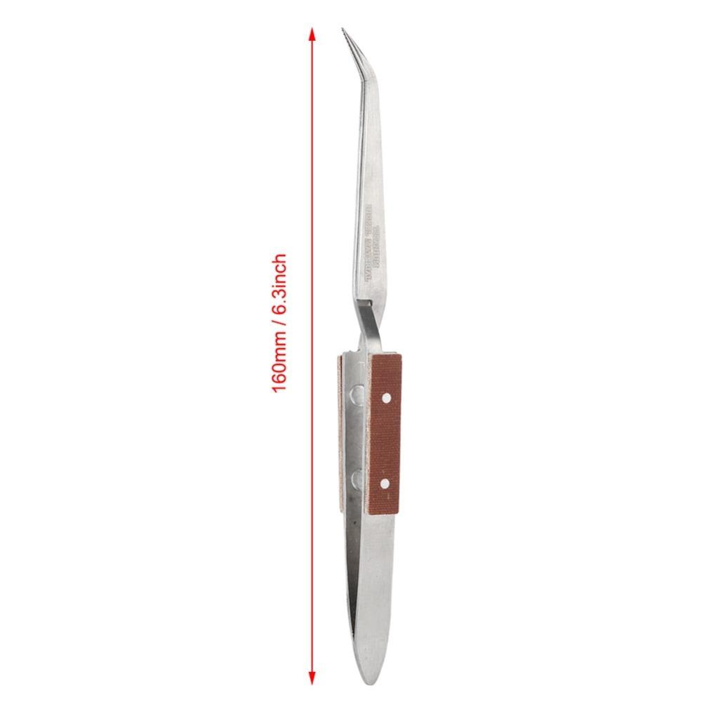 Precision Curved Tip Locking Tweezers Stainless Steel Selflock Cross Tweezer Jewelry Tweezers Craft Projects