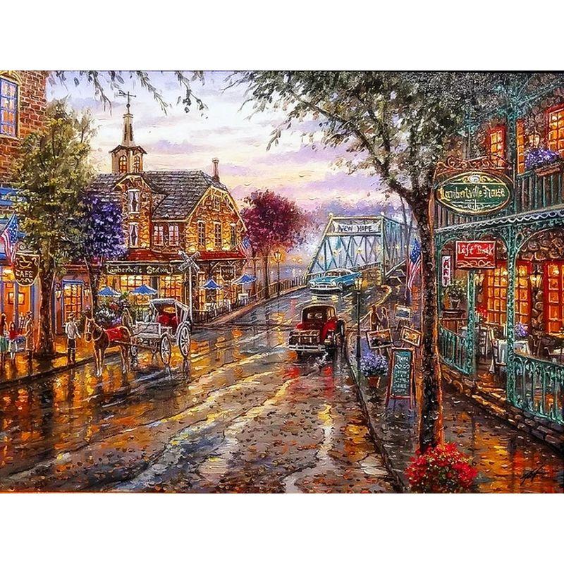 Broderie cu Diamante Peisaj Urban Pictură cu Diamante Mozaic Pătrat Complet Rotund Peisaj Burghiu Stras Imagine Artă