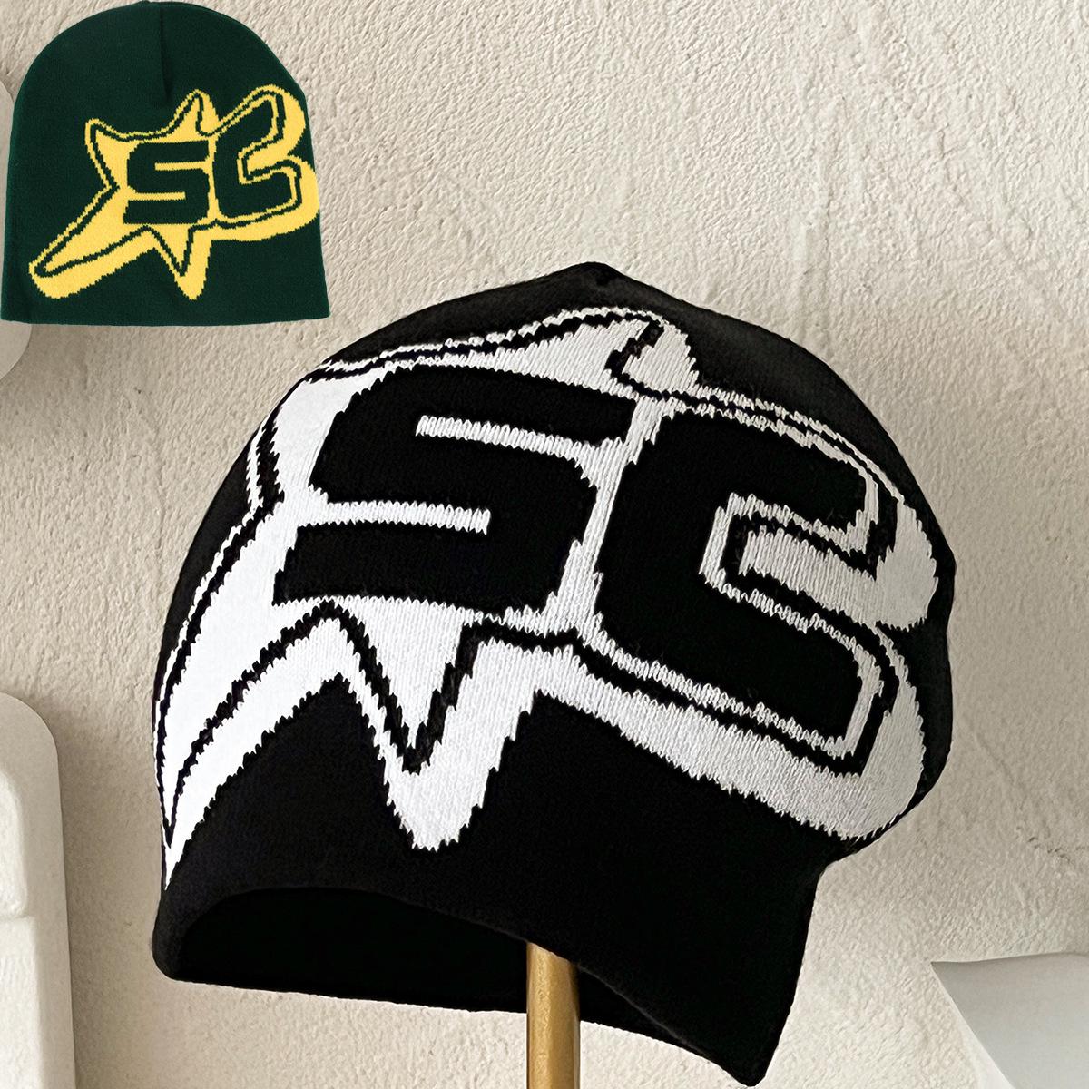 

Unisex Letter Pattern Knit Hat - Trendy Hip-Hop Style for Spring & Autumn M (56-58 cm) зелений