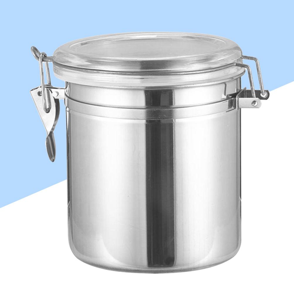 5 Inches Stainless Steel Airtight Food Storage Container Sealed Can for Coffee Beans Tea Leaves Biscuits Flour Sugar Home