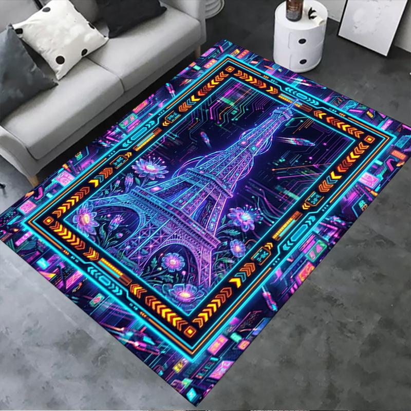 2025 New Paris Eiffel Tower Carpet Rug for Living Room Bedroom Home Sofa Decoration,Kids Play Non-slip Floor Mat86