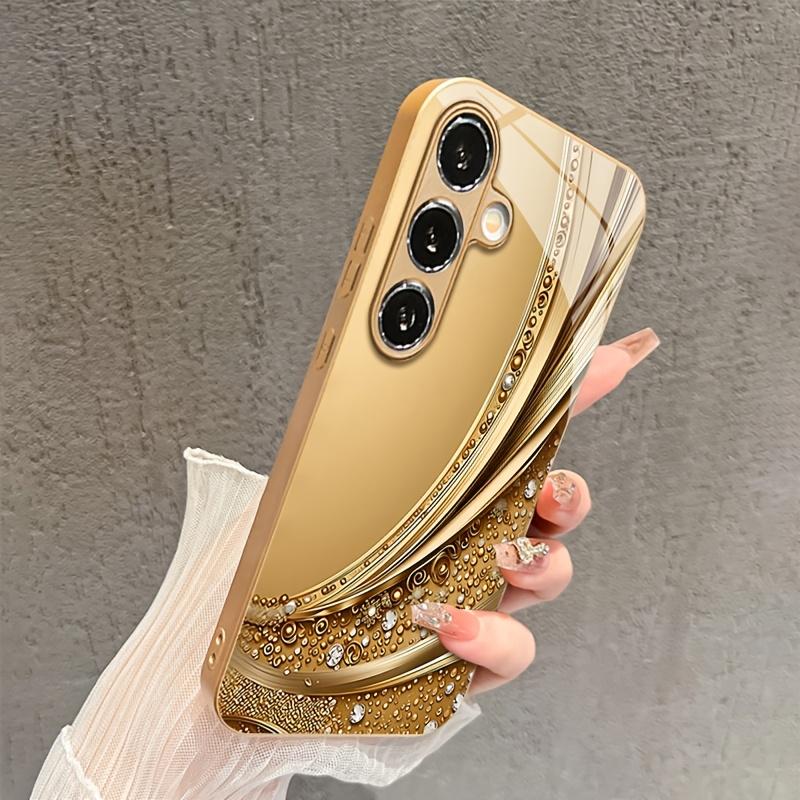 Pozlacený nový obal na telefon pro Samsung Galaxy S26 Ultra S25 Plus S24 S23 S22 fe tvrzené sklo Umělecké texturované vzory