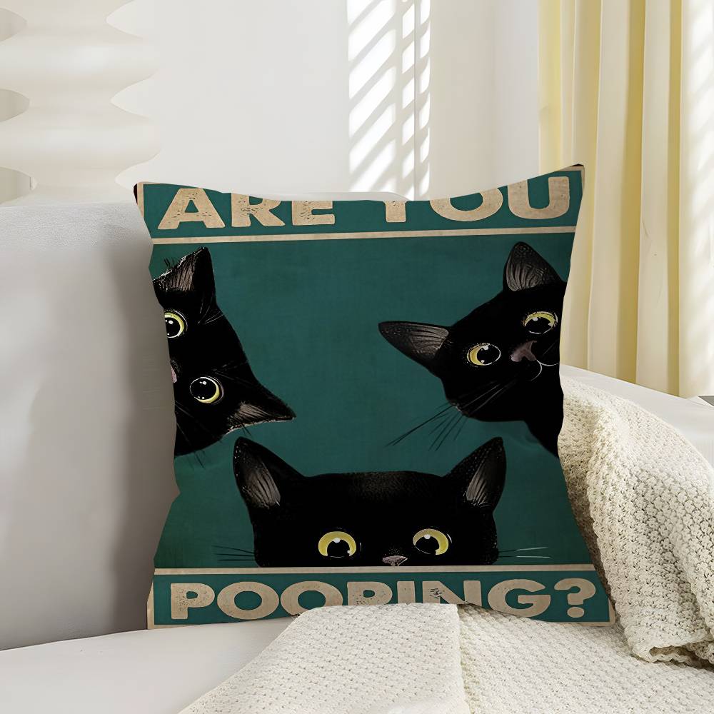 

Are You Pooping Bathroom Sign Funny Cat Quotes Pillow Cover Design cushion Cover decor Holiday Decorati 30x30 cm