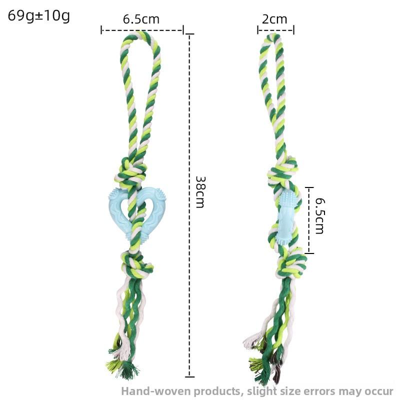 Pet Toy Cotton Rope, Heart-shaped Drawstring, Grindable Teeth Rope Knot, Training, Self-entertainment and Boredom Dog Toy Set