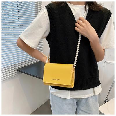 Spring and Summer Small Bags for Women Fashiable and Simple Ins Bead Chain Bag, Single Shoulder Crossbody Bag