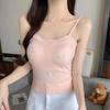 #Summer outer wear low neck with chest pad small suspender vest female hottie black pure desire sexy short top