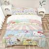 3pcs Pom Pom Purin and Friends Quilt Cover Set (1 Quilt Cover + 2 Pillowcases Without Pillow Core), High-Definition Printing for Home and Dormito