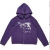 Unisex Hooded Zip-Up Sweatshirt Oversized Streetwear Pullover With Print Design