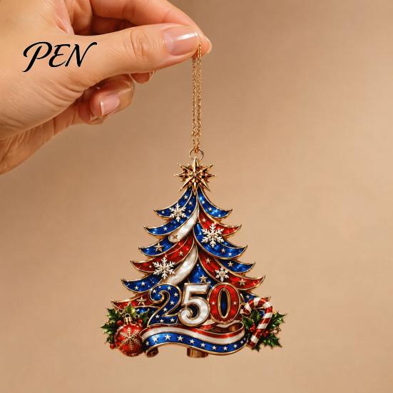 Customized Seasonal Ornaments 250 Anniversary USA Christmas Tree Ornament, 2D Acrylic 1776-2026 250th Holiday Commemorative Gifts Hanging Decoration,