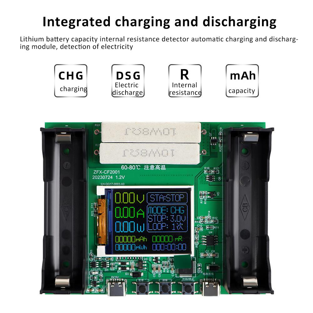 2/4 Kanäle 18650 Batterietester MAh MWh Digitaler Batterieleistungsdetektor Modul Typ-C 18650 Lithiumbatterie Kapazitätstester