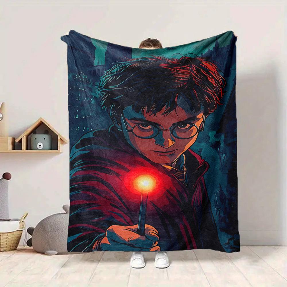 1pc Harry Potter Flannel Throw Blanket - HD Printed Lightweight Soft Warm All-Season Blanket for Sofa, Bed, Travel, Camping 111