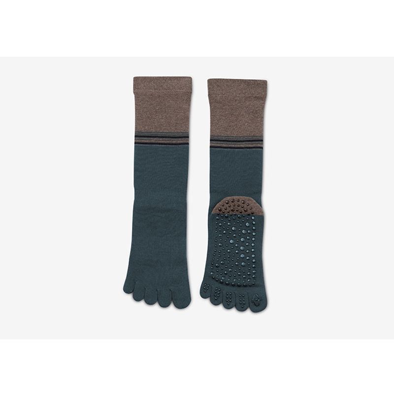 

SPLAN-S + Five Finger Yoga Socks Color Matching Women s Knee Socks Pilates Fitness Anti-Slip Sports Yoga Spring and Autumn Socks Desert Ash (Short)(35cm)