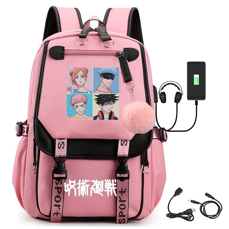 Animation Spell Return To Fight Peripheral Backpack Large Capacity Student Schoolbag Outdoor Travel Bag Multi-function Computer Bag