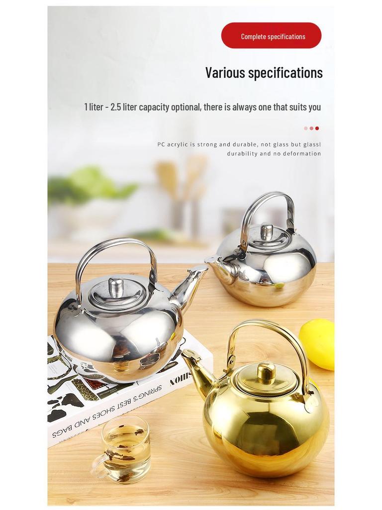 Large Capacity Stainless Steel Teapot - Ideal for Hotels, Restaurants, or Outdoor Use