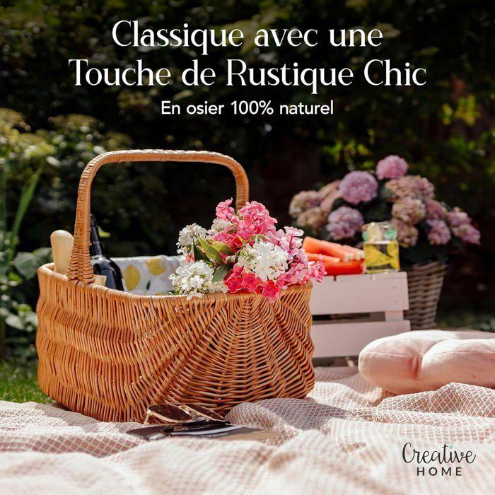 Panier en osier - CREATIVE HOME - Rectangulaire - Marron - 42x32x40cm - 100% Naturel - Durable