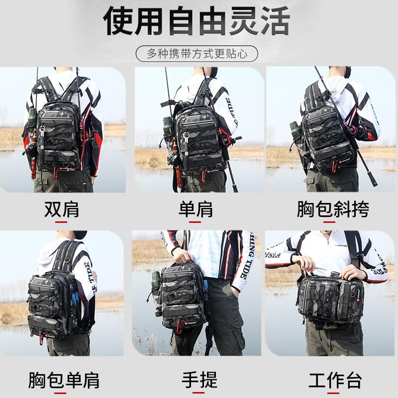 Waterproof Multi-Use Fishing Tackle Backpack With Rod Compartment Freshwater Saltwater Angling