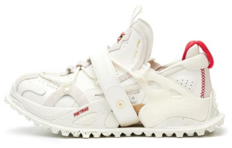 Li Ning Pangu Halo Амортизация Скользкая Устойчивая к истиранию Низкие Спортивные Повседневные Кроссовки Женские Белые AGLS082-1 35