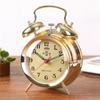 Vintage-style Metal Alarm Clock with Horseshoe Bell Sound, Spring-Wound for Students