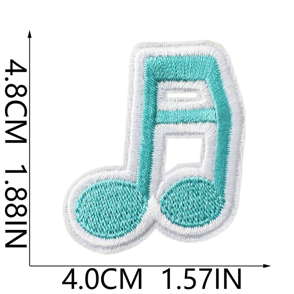 Iron-On Embroidery Patch, Music Note & Earphone Love Cloth Sticker, Decorative Applique For Clothes Schoolbag, Boys Diy Accessories