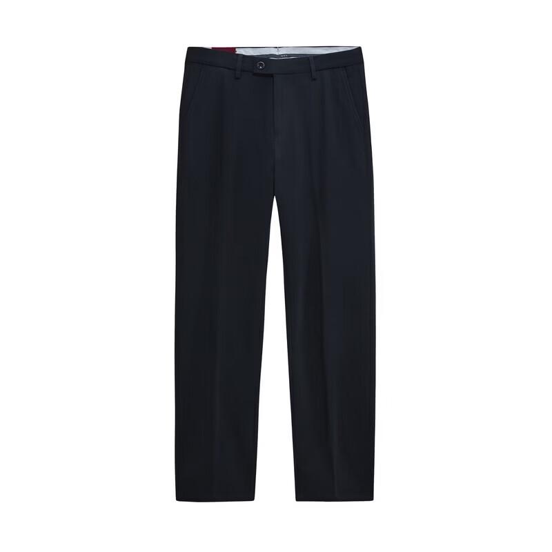 Joeone Men's Wool Blend Straight-Leg Casual Trousers