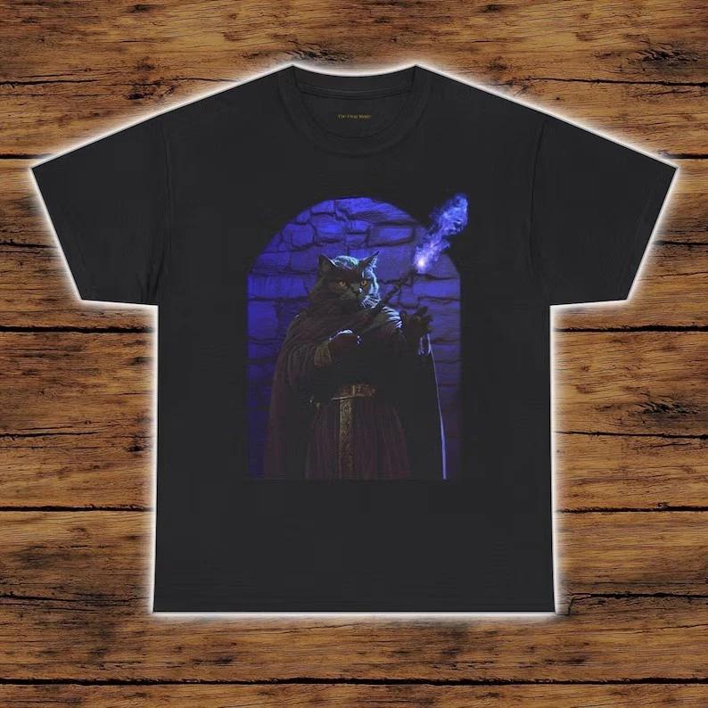 The Cat Wizard T-Shirt From The World of The Frog Mage XL
