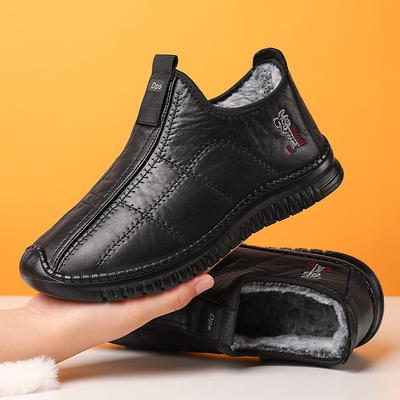 Men's Shoes Winter Cotton Boots New Style Plush Plush Thickened Warm Mid-year-old Dad's Shoes Non-slip, Casual Shoes