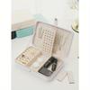 1pc Large Capacity Jewelry Box, Minimalist Leather Jewelry Storage Case, Portable Solid Color Rectangular Jewelry Organizer Box, PU Leather Travel