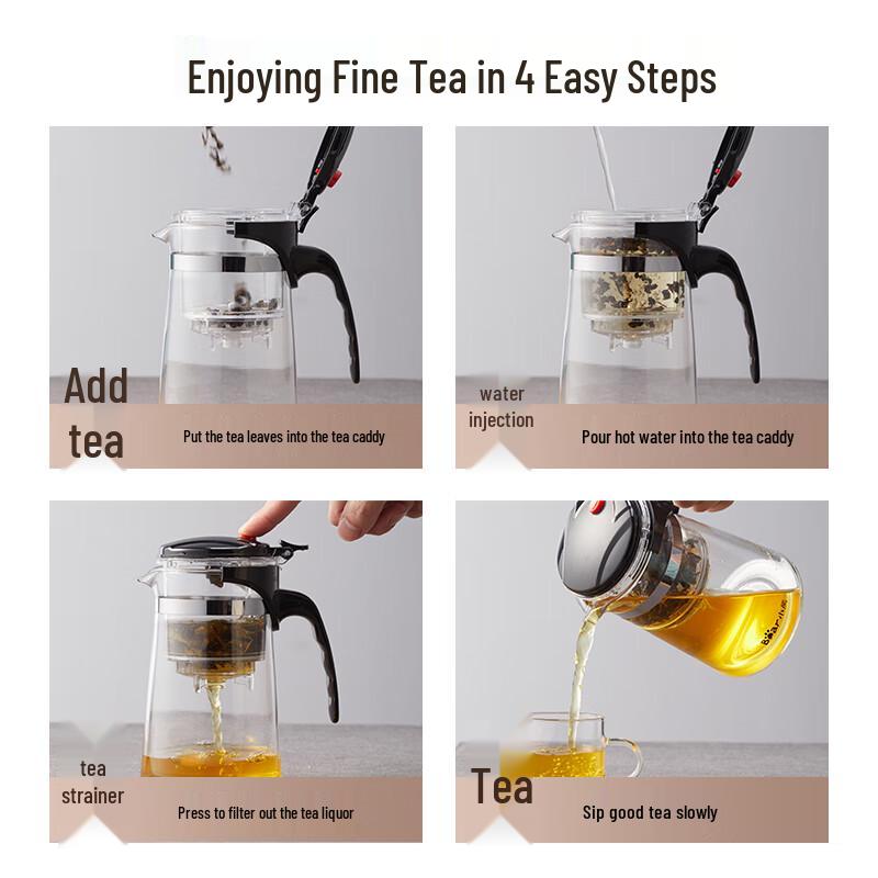 BEAR Borosilicate Glass Tea Infuser Teapot