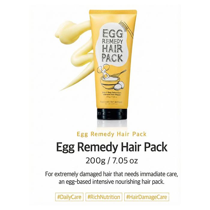 Too cool for school Egg Remedy Hair Pack 200g (3 Options)