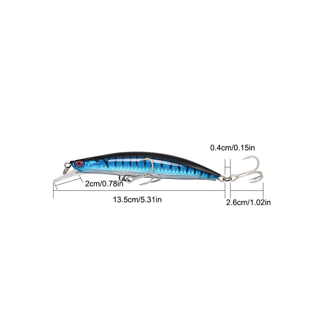 Minnow Fishing Lures Vivid Eyes Artificial Bait Striped 16.5cm Deep Diving Hooks Fishing Tackle Starter Anglers
