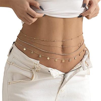 European & American Sexy Thin Chain Body Jewelry - Fashion Bikini Beach Waist Chain for Women