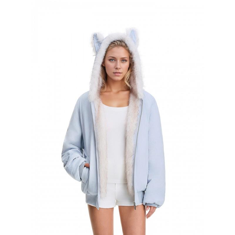 Faux Suede Fur Collar Hooded Coat Men Women Couple Thick Fashion Commute Outerwear