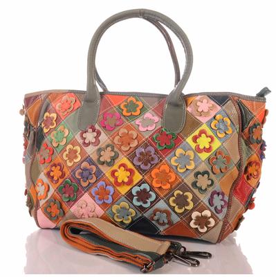 Patchwork bőr táska női XXL vállpánttal