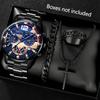 Watch Set, Watch, Men's Glass Quartz Watch, Steel Belt, One Men's Watch.