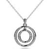 Huitan Double Circle Design Women Pendant Necklace  Color Inlaid Shiny CZ Party Daily Fashion Female Accessories Jewelry