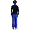 Kids Boys Figure Skating Outfit Mock Neck Long Sleeve Back Invisible Zipper Color Block Shiny Rhinestones Top with Elastic Waistband Pants Competition
