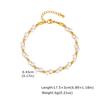Elegant Pearl Cubic Zirconia Bracelets for Women, Stainless Steel Stackable Bracelet Chunky Jewelry
