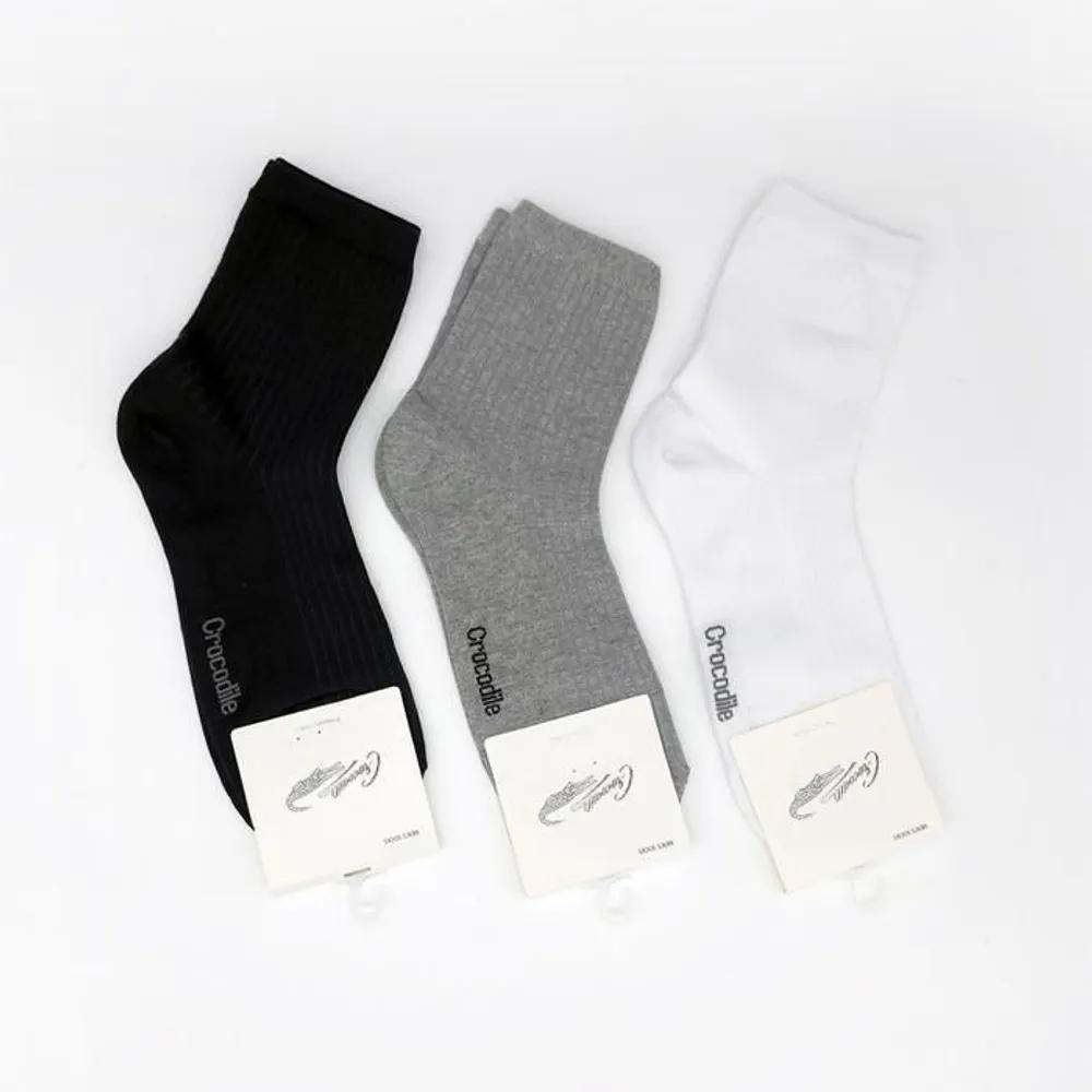Men s Classic Ribbed Crocodile Mid-calf Socks 5-Pair Pack ELY-9002 (19048240) Single Color Gray 5 Pairs - Free