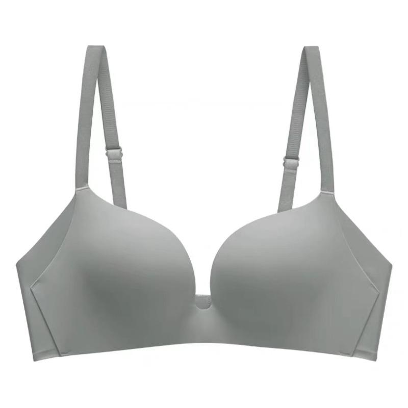 Comfortable bra, no steel ring, gather, anti-expansion, non-marking, glossy breast girl bra, anti-sagging underwear