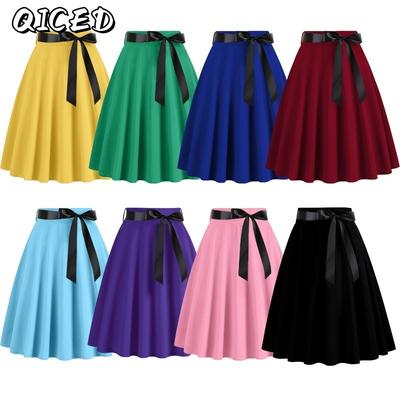 Women's Fashion Casual Solid Color Print Skirt Reaction
