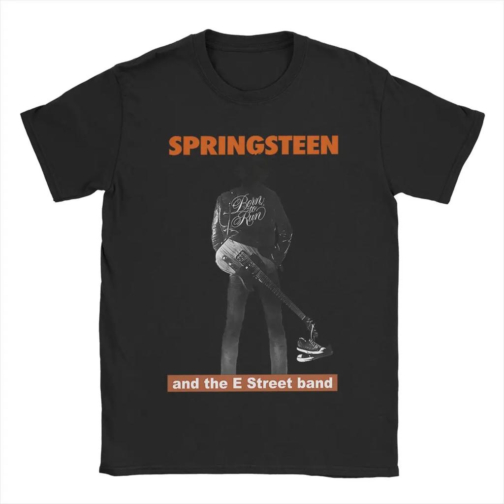 Unisexs Bruces The E Street Band Springsteens T Shirts Cotton Clothing Fashion Short Sleeve Crewneck Tees New Arrival Tshirts