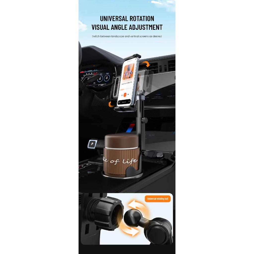 Cup Holder Tablet Stand Phone Mount for Car Universal 360° Adjustable Cell Phone Cup Holder Expander for Car Truck Smartphones