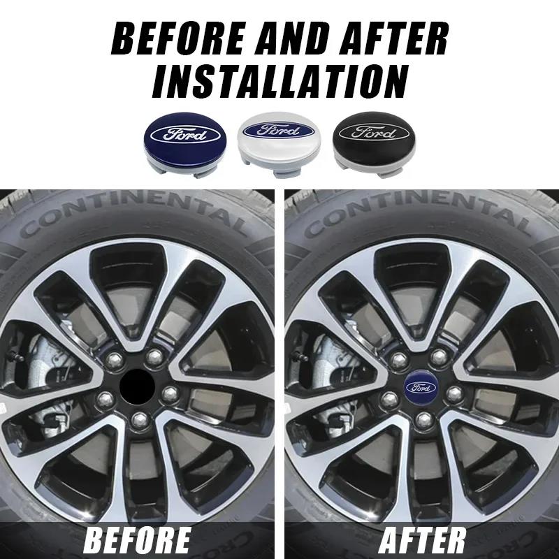 4Pcs 54mm Car Wheel Center Hub Caps Cover Badge Emblem For Ford Focus MK2 Fiesta Mondeo Shelby Kuga Ecosport Falcon Mustang ST