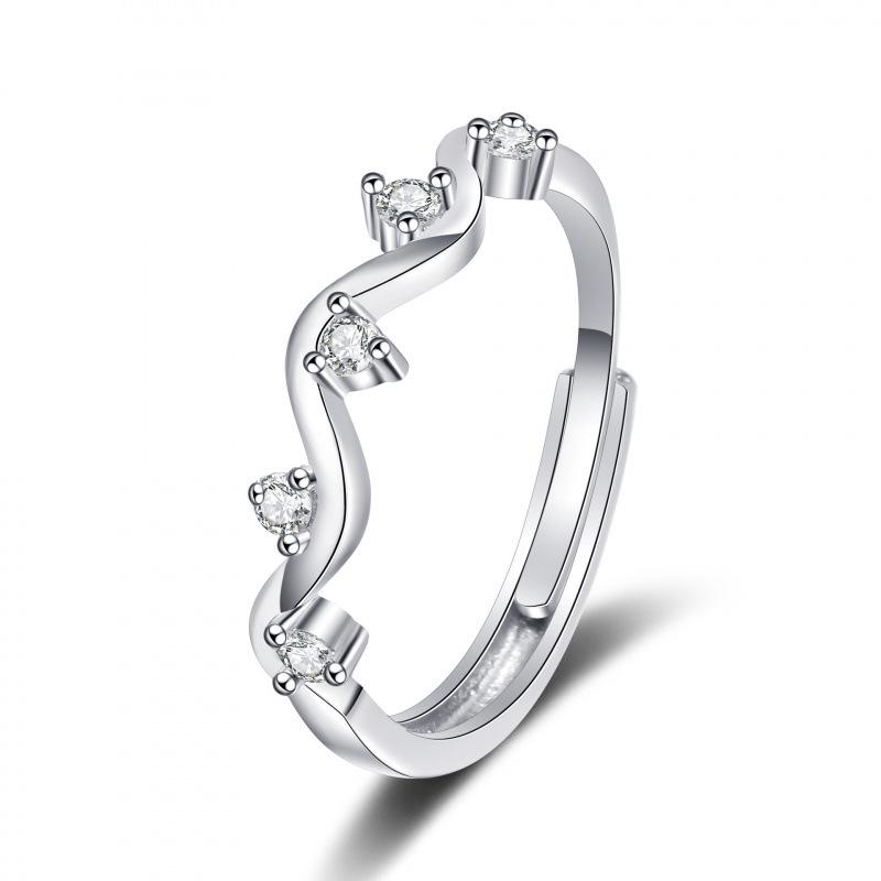 Niche Rhinestone Ring for Women – Personalized, Fashionable, Adjustable Open Design