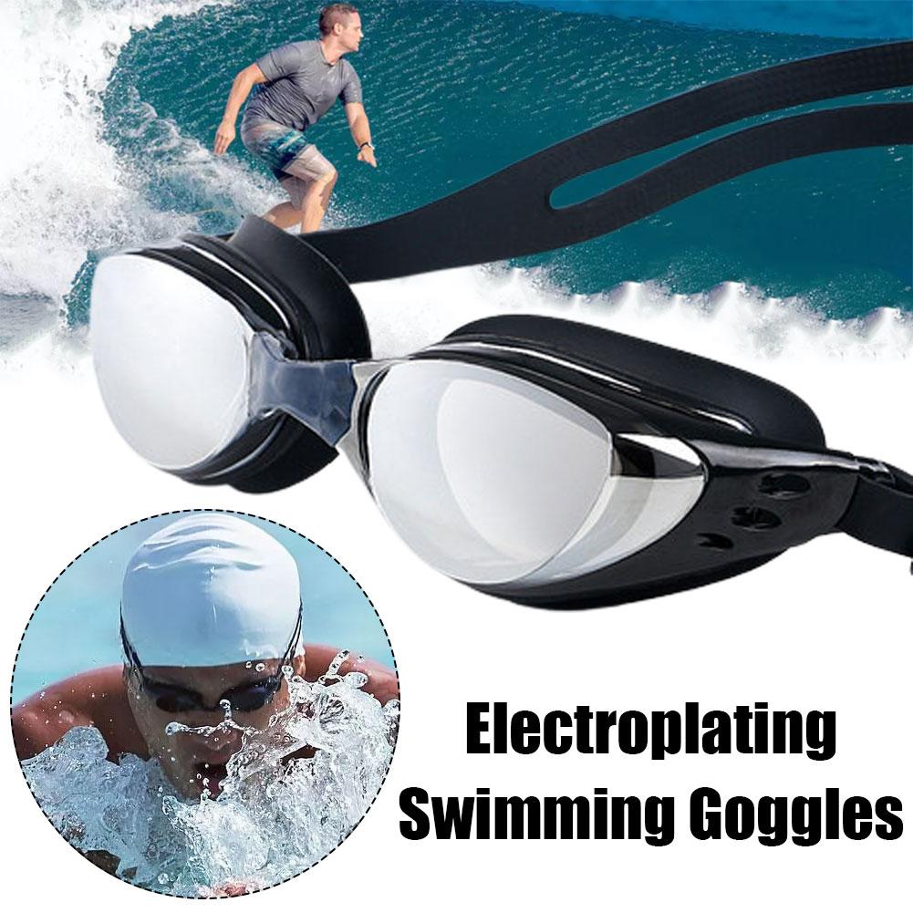 Swimming Goggles For Adult Men And Women High-Definition Waterproof And Anti Fog Electroplating Large Frame Swimming Goggle T6D3
