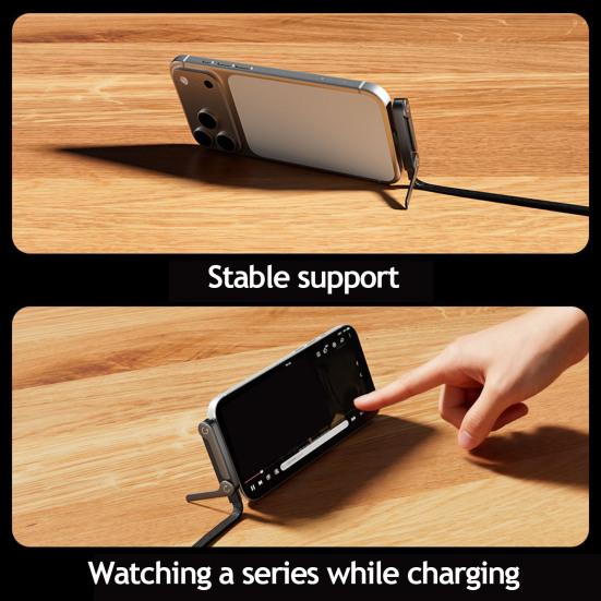 240W/65W 2-in-1 Ladekabel mit integriertem Handy-Ständer Geflochtenes Schnellladekabel 360 Grad verstellbar Geflochtenes Nylonkabel für Smartphones Tablets