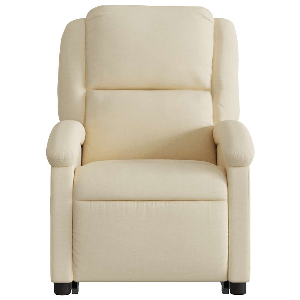 Electric Massage Recliner with Rising Function Cream Fabric