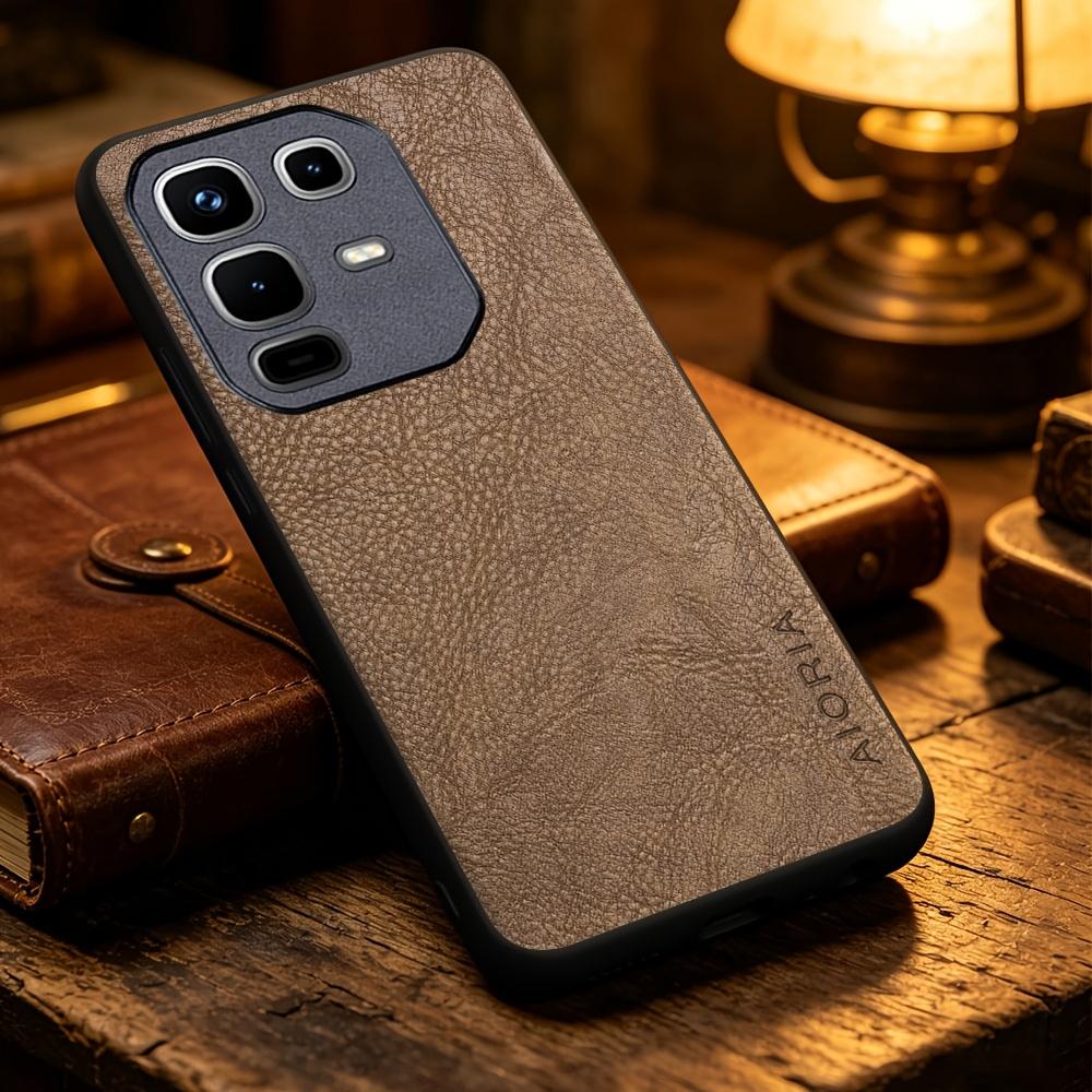 Phone Case - Solid Color Faux Leather Phone Case for Infinix Hot 70 60 50 Pro 60I Note 60 50 Pro 50X, Smart Precise Camera Hole Placement